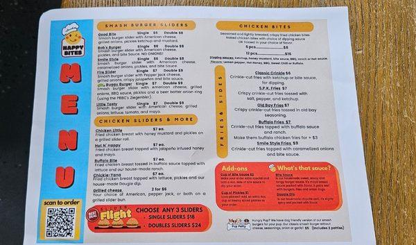 Happy Bites Menu