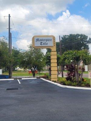 Street view and entrance to parking lot