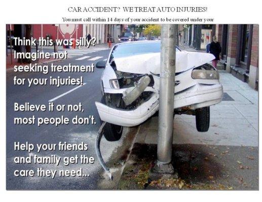 We treat Auto Accident Injuries!