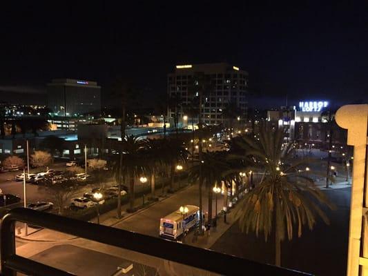 Parking lot view above the Art Crawl