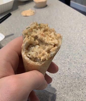 Almost finished Crab cake Cone