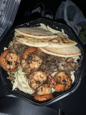 Jerk chicken and Jerk Chicken & Shrimp Alfredo