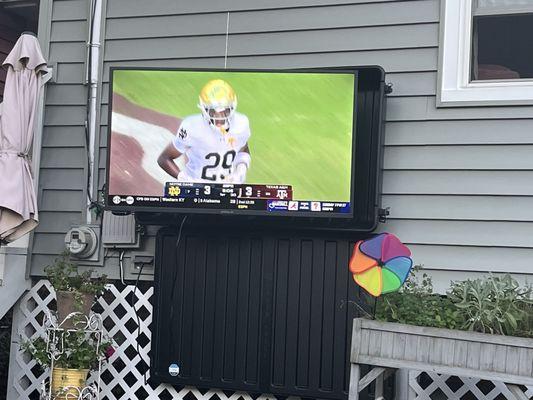 Installed outdoor TV in Stormshell!