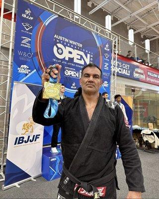 Professor winning gold again in Austin open! Worlds GI gold, No GI gold and Pan Ams gold, come train with the champ!!