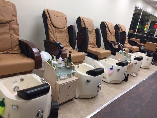 New pedicure chairs with amazing massage feature!