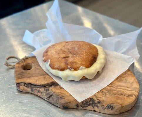 Grilled 3 Cheese: Fresh mozzarella, provolone, and parmesan melted on our artisanal in-house bread.