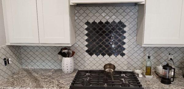 Backsplash Installation. Thanks to The Tile Shop for the recomendation.