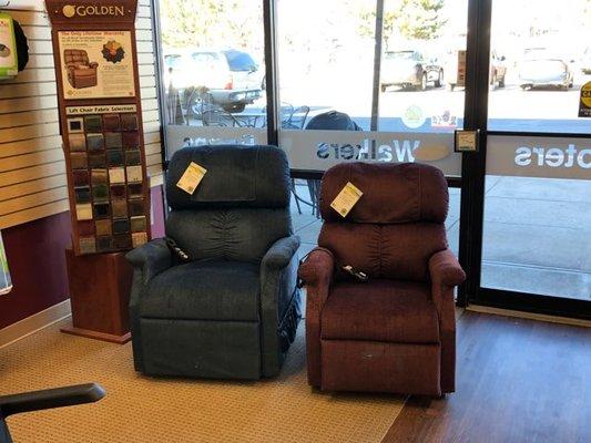 Golden Technologies Lift Chairs. Comforter and Maxicomforter. Junior Petite, Small, Medium, Large, and Tall