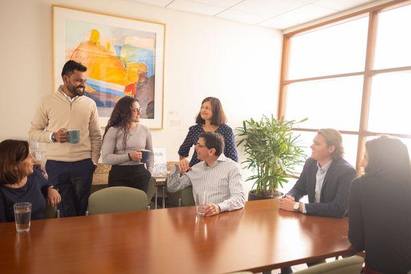 At the lunch table in Bailard's Foster City Office