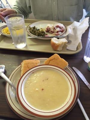 Kraut & Weiners & Potato soup & corn bread @ Linda's cafe