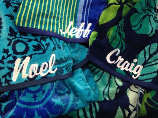 First day of Summer is in a few days. Get your Beach/Pool Towels Embroidered for $10.