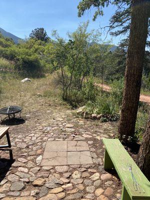 Backyard, Blue Spruce Cabin.