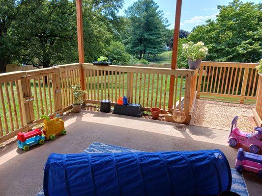 Mane Daycare features a secure outdoor play area where children can enjoy themselves safely.