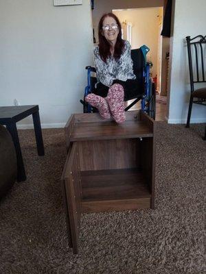 My Momma with the end table