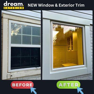 Window replacement with new exterior trim