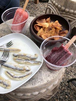 Boquerones with kettle chips