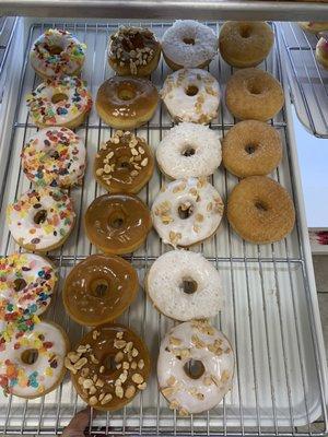 Maple, cinnamon sugar and fruity pebbles donuts