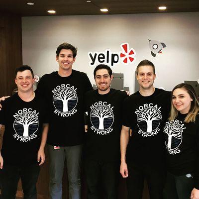 Yelp team supporting the Nor Cal Strong fundraiser for those affected by the Northern California wildfires. Thank you!!