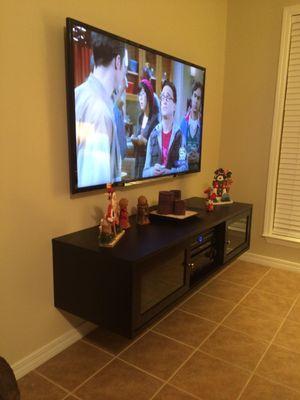 Custom Floating Entertainment Center and 70" TV Mounting