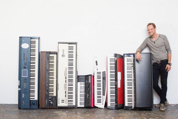 Brian Turner with his keyboards!