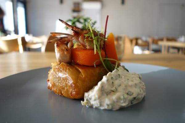 Rabbit Baklava with Carrot, Mustard Seed, Honey