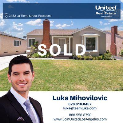 Sold in Pasadena. Luka Mihovilovic