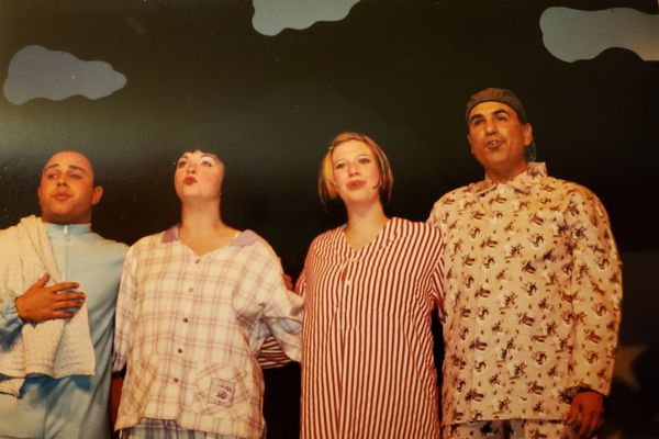 Actors singing in the show "You're a good man Charlie Brown" at the Antrum Playhouse.