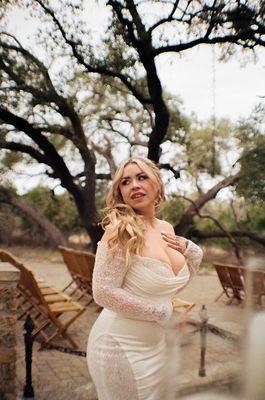 Our Blushing Bride Camilla was married at Camp Lucy in Dripping Springs.