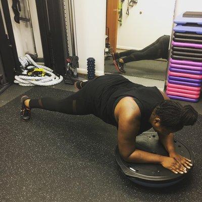 BOSU Plank - awesome core strength!