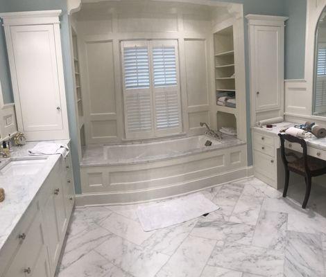 Full bathroom painting vanities and walls