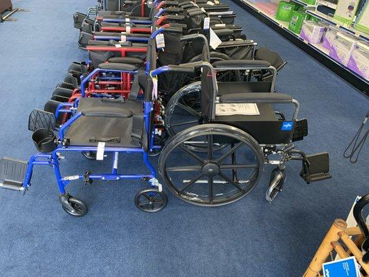 Transport chairs and wheelchairs