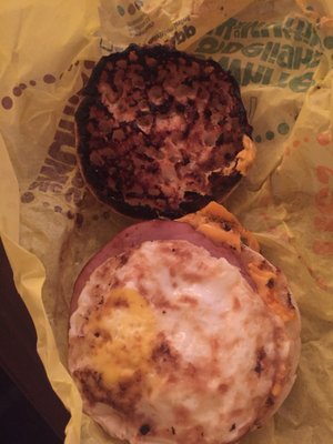 a burnt egg mcmuffin! how can you serve this to a paying customer ? so lazy and disgusting. don't go here