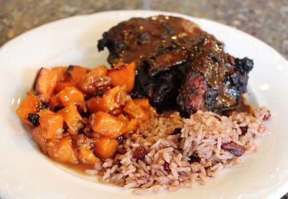 Killer Jamaican lunch! Look for something different every day.