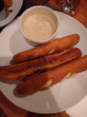 Pretzels with beer cheese