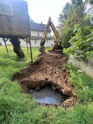 Decommissioning of old seepage pit for septic replacement