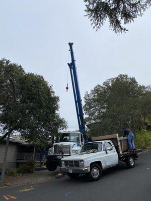 As-lite Crane for hot tub delivery