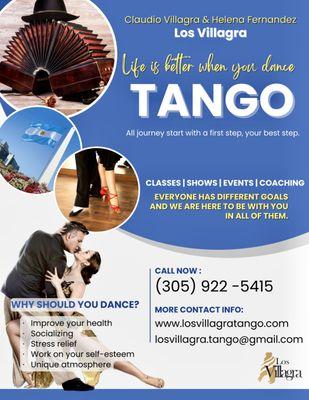 Classes, Shows, Events, Coaching - Los Villagra Tango - EVERYONE HAS DIFFERENT GOALS 
AND WE ARE HERE TO BE WITH YOU IN ALL OF THEM.