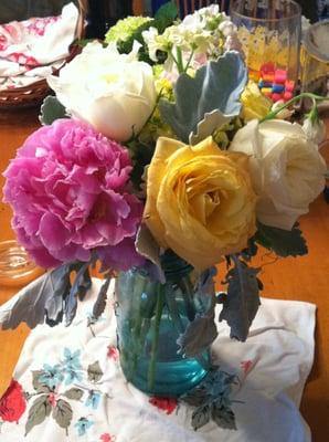 Our centerpieces a day after the wedding.  Held up pretty nicely.