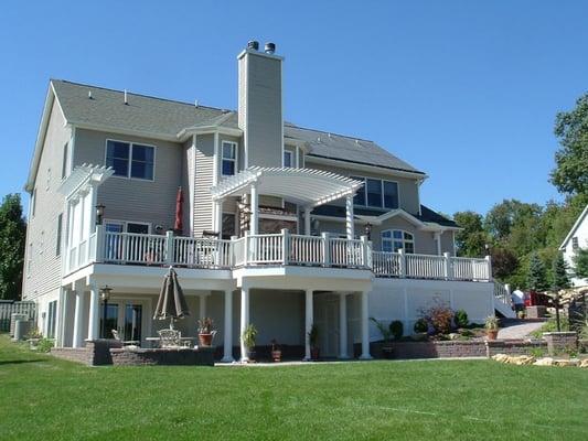 Rear View - New Deck with Trellis and Patio