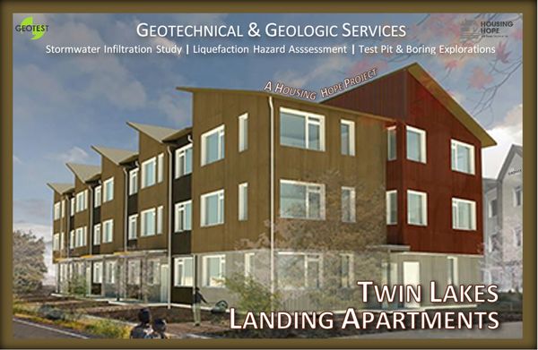 GeoTest provided geotechnical services for the construction of the Twin Lakes Landing Apartments in Marysville, WA.