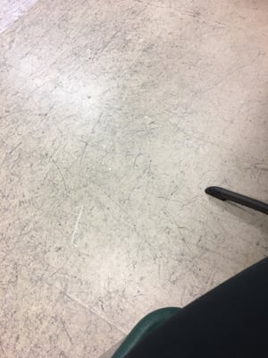 Here is the waiting room floor. Filthy, disgusting and unkept.