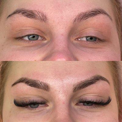 Brow wax and tint&volume full set before &after