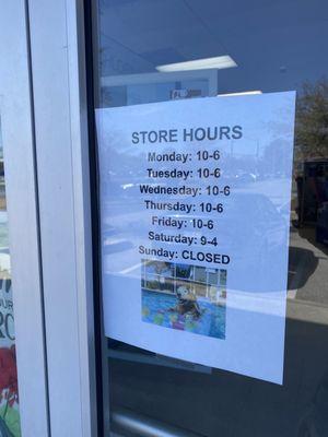 Store Hours.