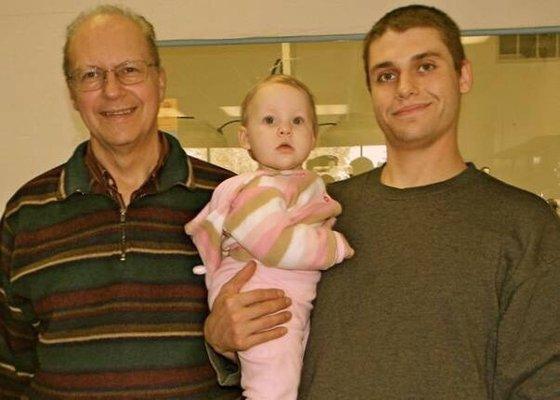 Store owner, Peter, and his son and granddaughter, Charles and Katerena (circa 2010)