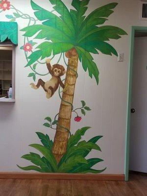 Painting on one of the waiting room walls