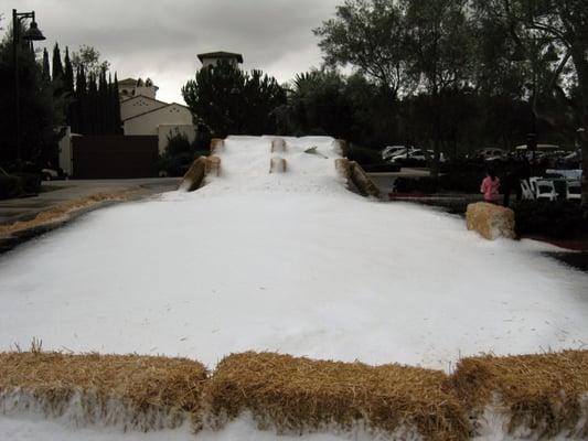 Snow production for a client in Los Angeles by Crystal Ice.