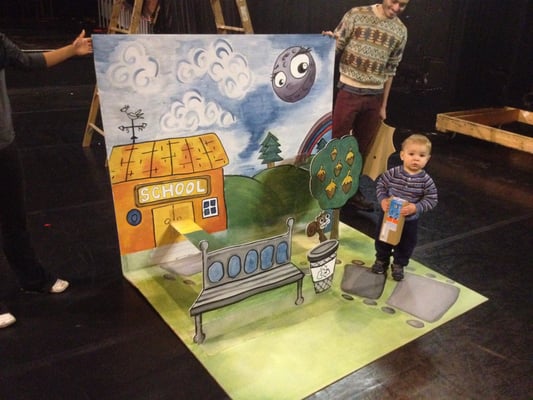 A pop-up-book setpiece / prop for a local children's theater