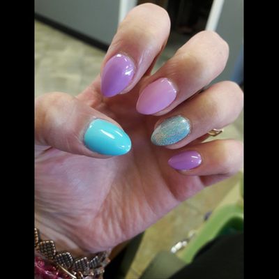 Unicorn Nails w. Blue Chrome :)