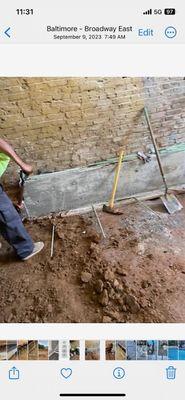 Concrete footing underpinning Baltimore, MD