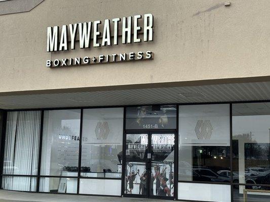 The front of the boxing  and fitness gym.